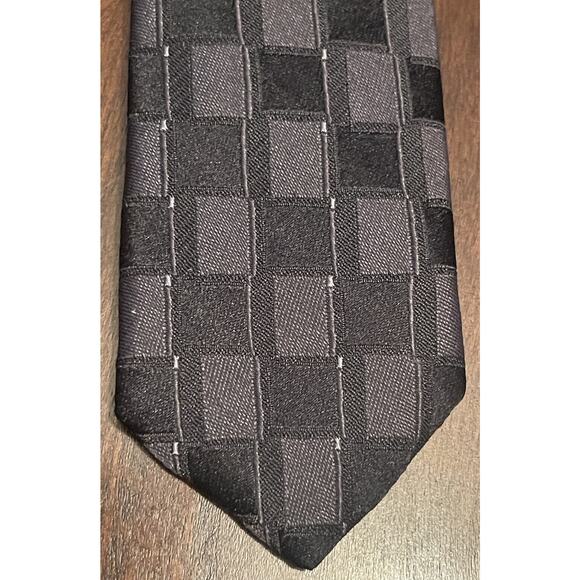 Perry Ellis Portfolio Black 100% Silk Men’s Neck Tie Made In China - Picture 6 of 9